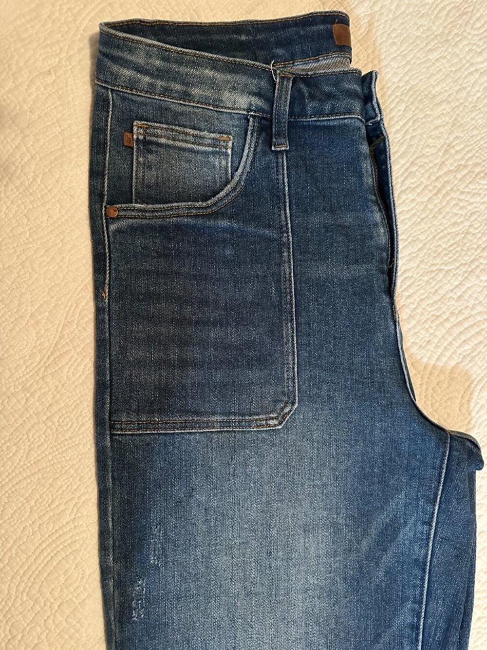 Judy Blue High Waist Crop Wide Leg Denim Jeans 15/32 - Picture 6 of 9